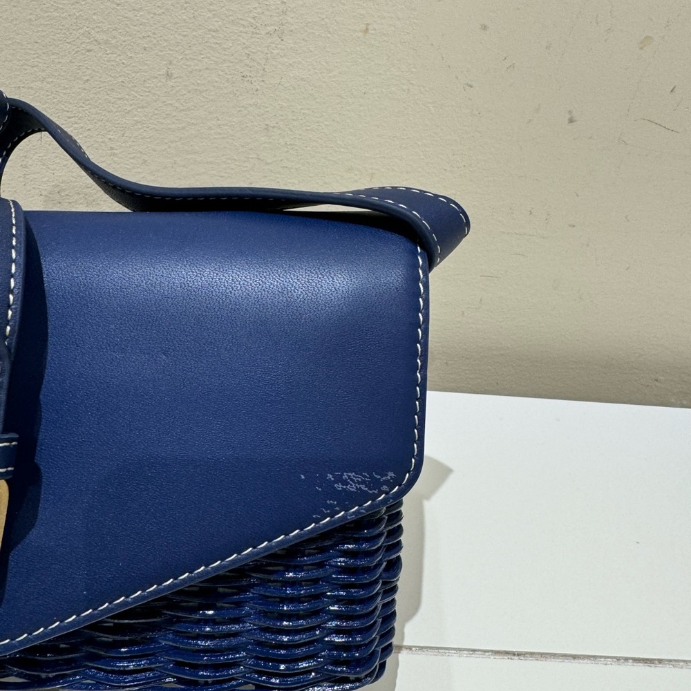 J.McLaughlin blue wicker bag 
Removable strap- clutch or crossbody - Picture 2 of 5